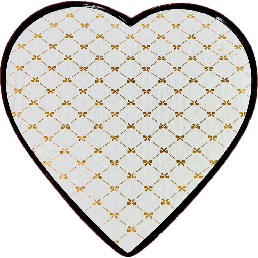 Heart Shaped Russell Stover Candy Box with Padded Fabric Lid Empty 10.5"‎ - Picture 3 of 12
